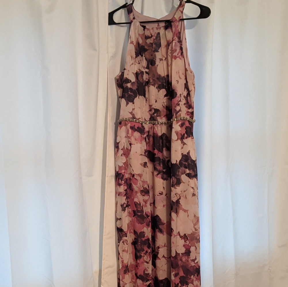 Ignite Evenings Floral Print Halter Dress Size 14